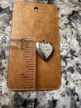 Vintage Sterling Silver Heart Locket Charm/ Pendant